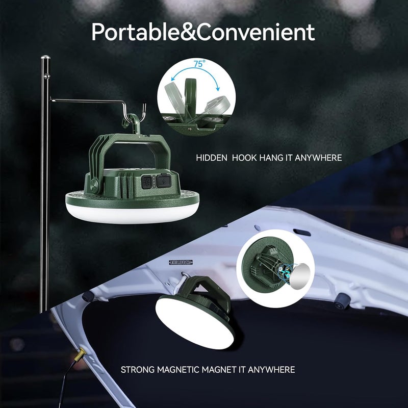 vavofo 42W 4000LM LED Camping Lantern Rechargeable, 10,000mAh Power Bank, 3 Lighting Modes, IP65 Waterproof Flashlight , Portable Tent Light with Magnetic Base for Emergencies & Holiday Fun - Image 4